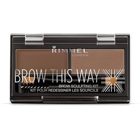 Rimmel London Brow This Way Kit de Modelage de Poudre à Sourcils, Finition Soignée et Précision Ultime avec la Formule Duo Compa