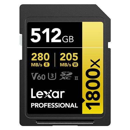Lexar SDXC Professional 512GB BL 1800x UHS-II V60 gold (LSD1800512G-BNNNG)