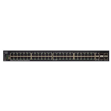 Cisco SF550X-48P Géré L3 Fast Ethernet (10/100) Connexion Ethernet, supportant l'alimentation Via ce Port (PoE) 1U Noir, Gris