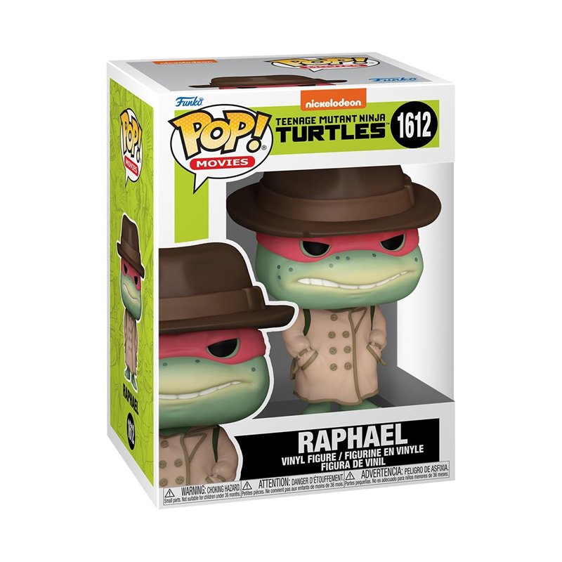 Funko Pop! Movies: Teenage Mutant Ninja Turtles (TMNT) - Raphael with Coat & Hat - TMNT 1990 - Figurine en Vinyle à Collectionner