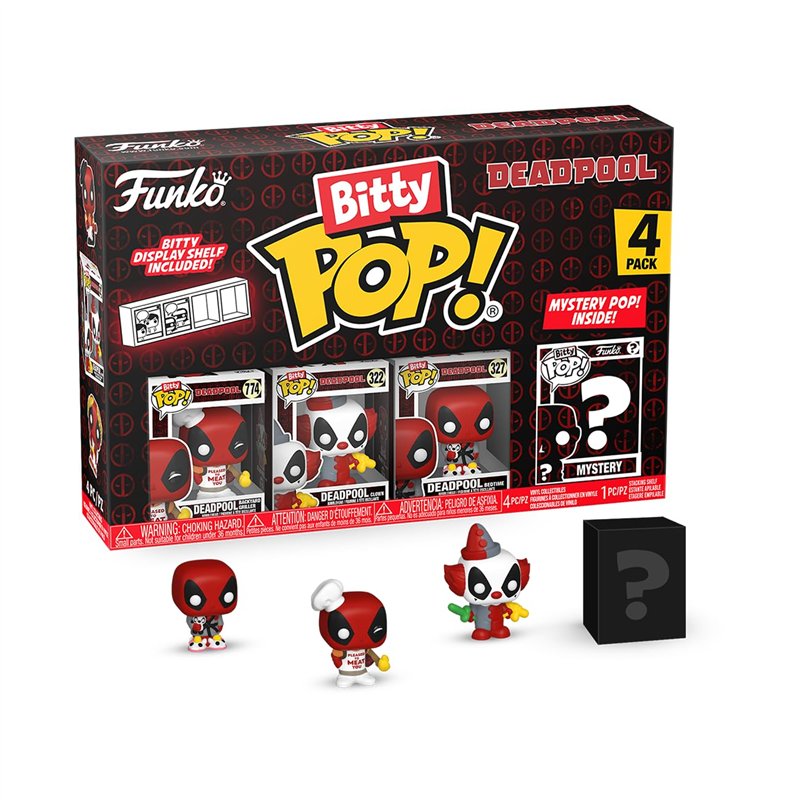 Funko Bitty Pop! Deadpool (Backyard Griller), Deadpool (Clown), Deadpool (Bedtime) et Une Mini-Figurine Mystère en Surprise - 2.