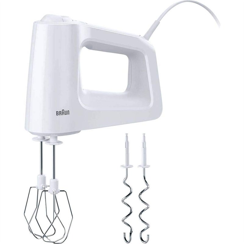Braun HM3000WH Batteur avec Fouet/Pétrin Blanc 450 W