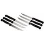 Lot de 6 Couteaux à Steak 3 Rivets Acier Inoxydable/ABS Noir, 19 cm