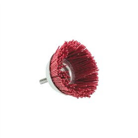 TIVOLY XT20222000780 - Cepillo COPA para taladro, hilos nylon rojo, decapado de madera diametro 65 mm grano 80