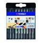 TIVOLY XT50572004304 - Estuche mixto 10 hojas Madera blanda y aglomerado: 4 hojas de corte A B C D/Plástico: 2 hojas corte A D/E