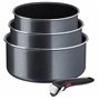Tefal L15890 Ingenio XL Force Lot de 4 casseroles empilables avec revêtement anti-adhésif et indicateur de température Gris/bleu
