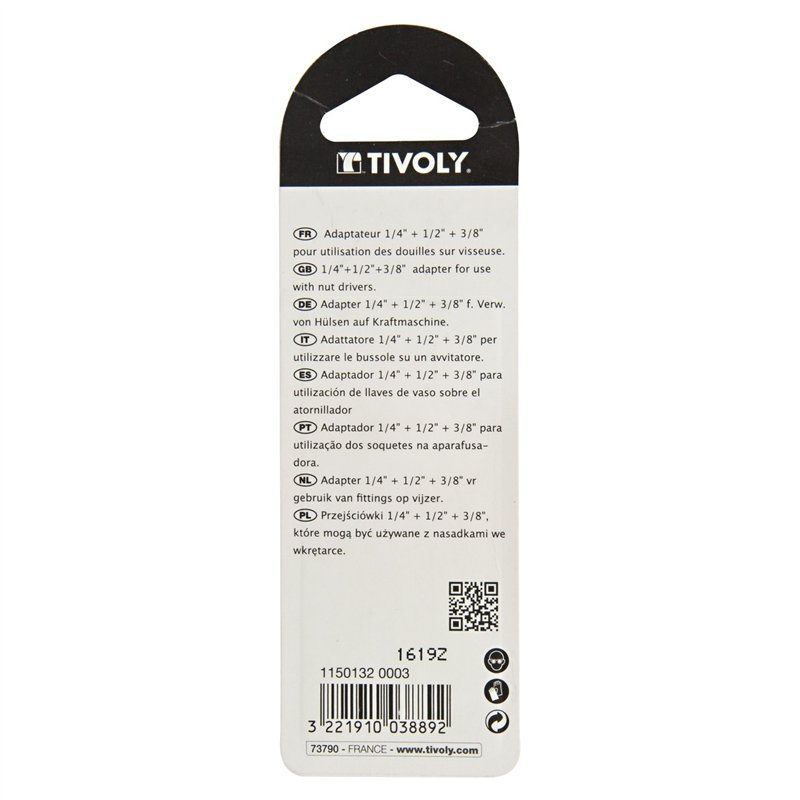 Image secondaire de Tivoly 11501320003 Lot d'Adaptateurs pour Douille de vissage, Gris, 1/4