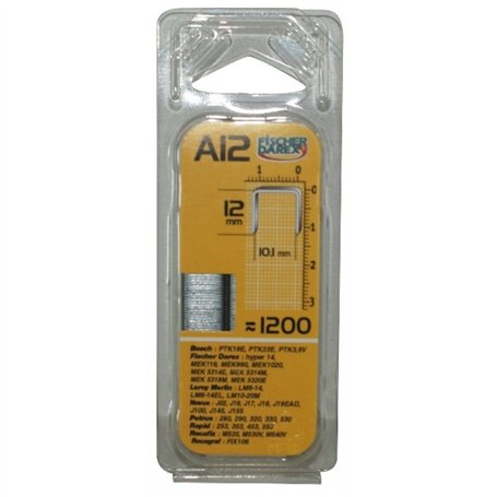 FISCHER DAREX Boite de 1200 agrafes 12 mm pour agrafeuse MEK 5314M 5310M 5010M, 12-1200