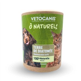 VETOCANIS O Naturel - Poudre à La Terre De Diatomée Naturelle pour Chiens, Chiots, Chats Et Chatons - Tous Types De Pelage - 100