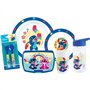 Lot vaissele - FUN HOUSE - STITCH ET ANGEL - Verre, assiette Ø22 cm et Ø16 cm, couverts, gourde et boite goûter