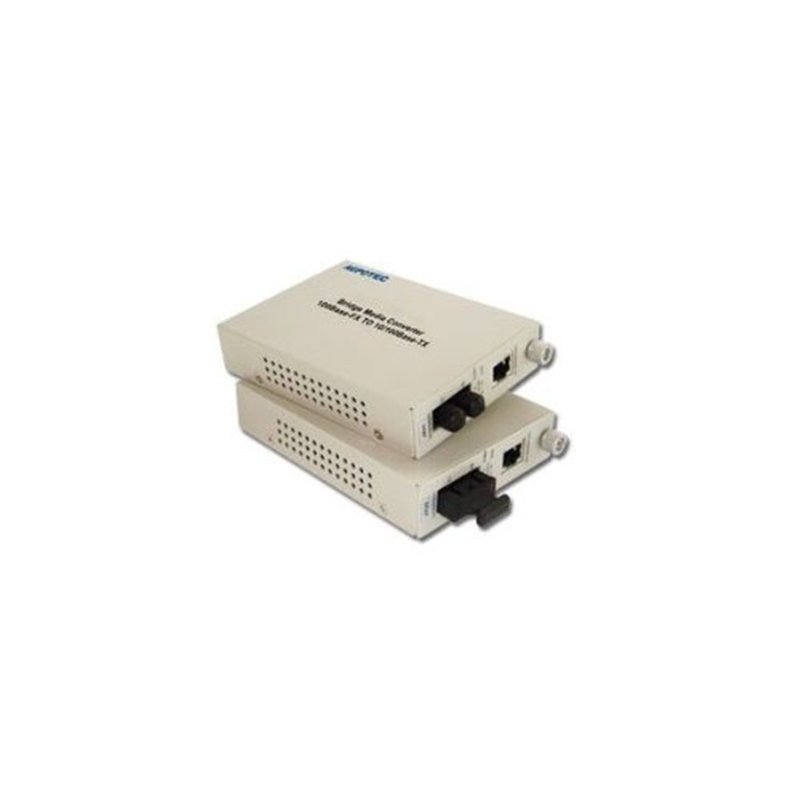 Dexlan Convertisseur fibre monomode SC pour ethernet RJ45 100FX 15 Kms