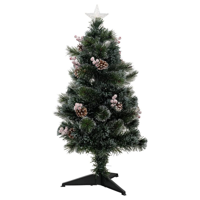 Feeric lights et christmas - Sapin fibre optique intérieur sofia h90cm 34 led + transfo