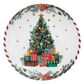 Feeric lights & christmas - Assiette de présentation "marché de noël" d33cm motif sapin de noël