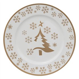 FEERIC LIGHTS & CHRISTMAS - Assiette de présentation colorama de noël d33cm blanc et or