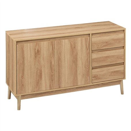 5five - Buffet Placard 3 tiroirs Effet chêne Naturel abana