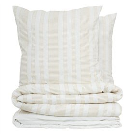 Atmosphera - Parure de lit isao coton blanc jaune 240x220cm