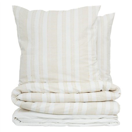 Atmosphera - Parure de lit isao coton blanc jaune 240x220cm
