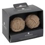 Atmosphera - Boutons de meuble x2 "Dayana" Jute & Métal - D.4 cm - Beige