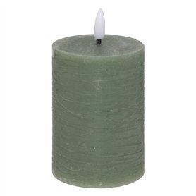 Atmosphera - Bougie ronde à led molia h13cm vert foncé