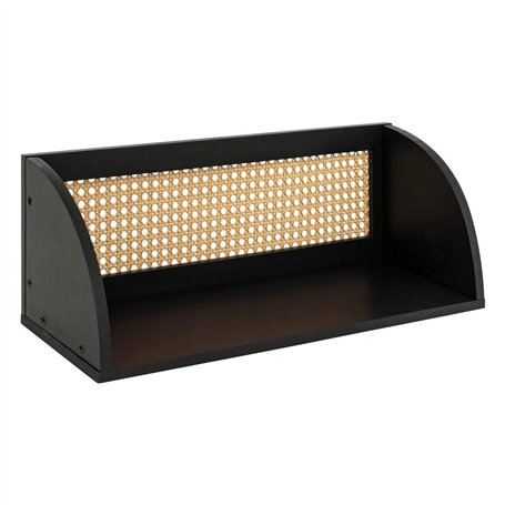 Atmosphera - Etagère Murale Raquel cannage Noir 48x18cm