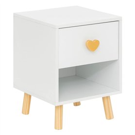 Atmosphera - Table de Chevet Enfant Amour Blanc h40cm