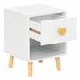 Atmosphera - Table de Chevet Enfant Amour Blanc h40cm