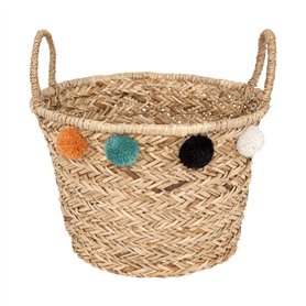 Atmosphera - Panier Enfant Pompons Livi Roseau d41cm