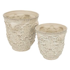 Atmosphera - Set de 2 cache-pots little cottage céramique d29 35cm