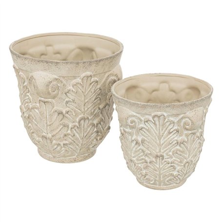 Atmosphera - Set de 2 cache-pots little cottage céramique d29 35cm