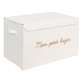 Atmosphera - Coffre de Rangement Enfant Yuma Blanc Bouclette 36x57cm