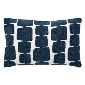 Atmosphera - Housse de Coussin Jeni Chenille Bleu égéen 50x30cm