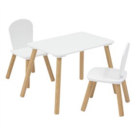 Atmosphera - Ensemble Table et 2 chaises Enfant Alex Blanc 3 pièces