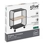 5five - étagère 2 Niveaux en métal et Bois Noir