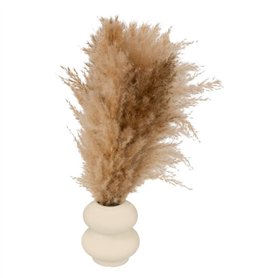 Atmosphera - Composition Florale avec Vase Glen Vase en céramique Blanc h42cm