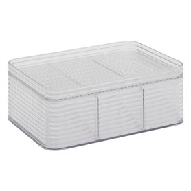 5five - organisateur plastor 3 compartiments gris 22,5x15,3cm