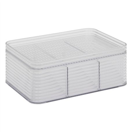5five - organisateur plastor 3 compartiments gris 22,5x15,3cm