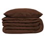 Atmosphera - Parure de lit 3 pièces Flora Gaze de Coton Marron 240x220cm