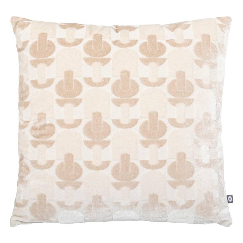 Atmosphera - Coussin Luna Jacquard Velours Lin 40x40cm