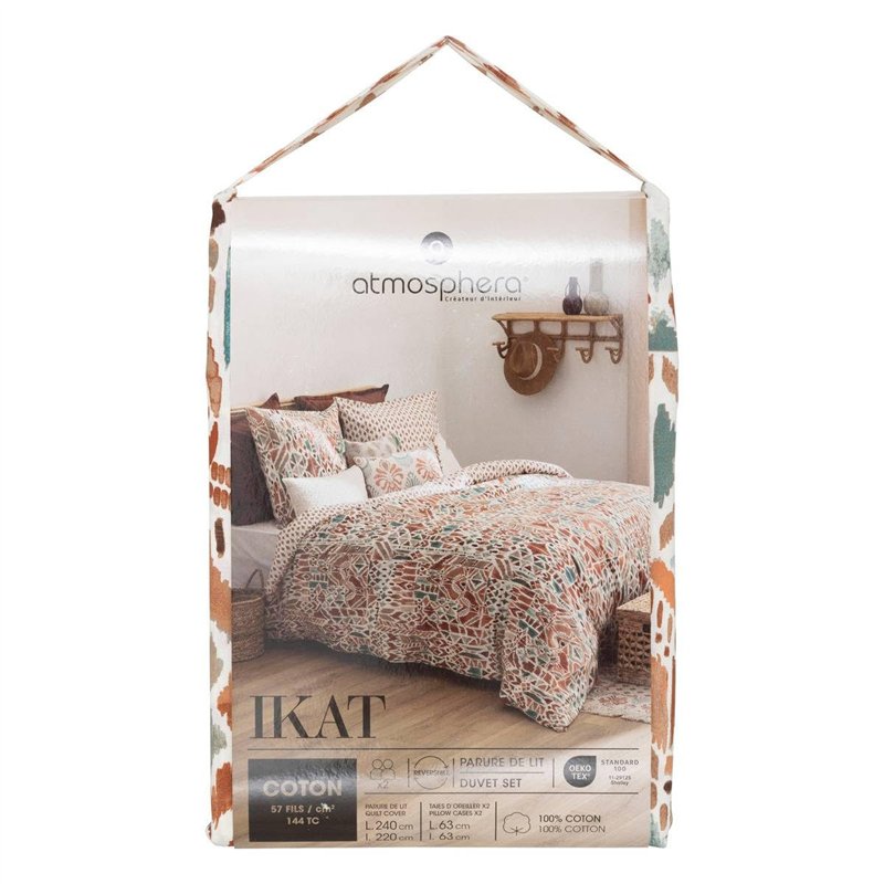 Image secondaire de Atmosphera - Parure de lit imprimée Ikat 240x220cm