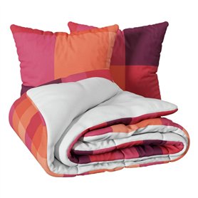 Atmosphera - Parure de lit 3 pièces Yucatan Coton Orange 240x220cm