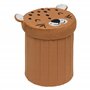 Atmosphera - Pouf-Coffre Enfant léopard Pliant anoki Orange d30x36cm
