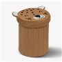 Atmosphera - Pouf-Coffre Enfant léopard Pliant anoki Orange d30x36cm