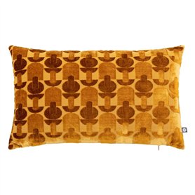 Atmosphera - Coussin Luna Jacquard Velours Ocre 30x50cm
