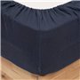 Atmosphera - Drap Housse Flora Gaze de Coton Bleu 160x200cm