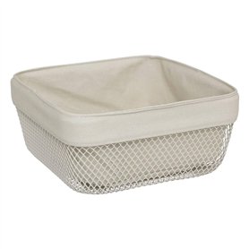 5five - corbeille à pain mayaj en métal et coton beige 25,5x25,5cm