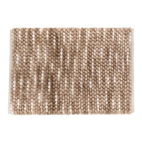 5five - tapis de bain boule en coton beige 75x50cm