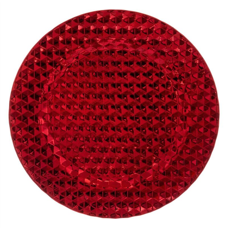 Feeric lights & christmas - Assiette de présentation colorama de noël d33cm rouge motif pixel