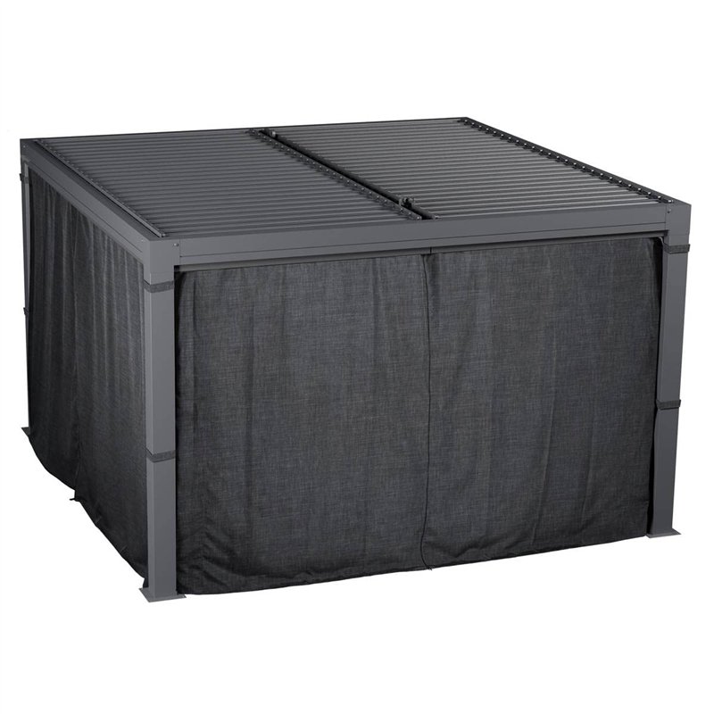 Hespéride - 1 Set de 4 Rideaux pour tonnelle 3,6 x 3,6 m