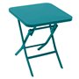 Hespéride - Table d'appoint de Jardin Carrée Greensboro Bleu Canard - 40 x 40 cm - Acier Traité Epoxy Antirouille