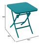 Hespéride - Table d'appoint de Jardin Carrée Greensboro Bleu Canard - 40 x 40 cm - Acier Traité Epoxy Antirouille